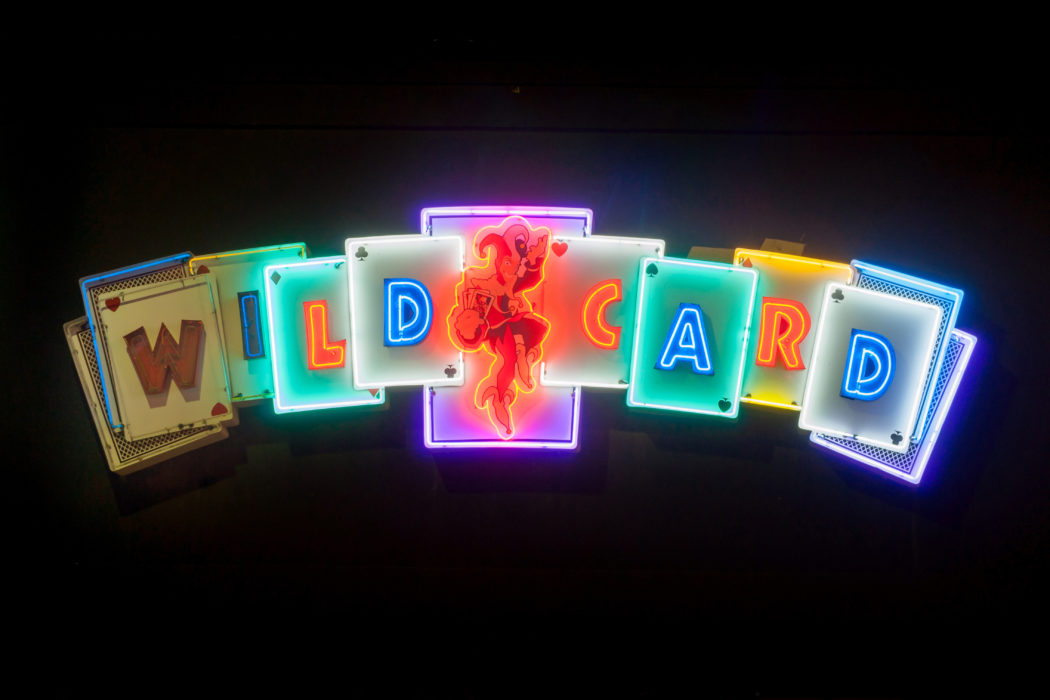 Amarillo,Usa,-,Septyember,12,2015;,Wild,Card,Illuminated,Retro