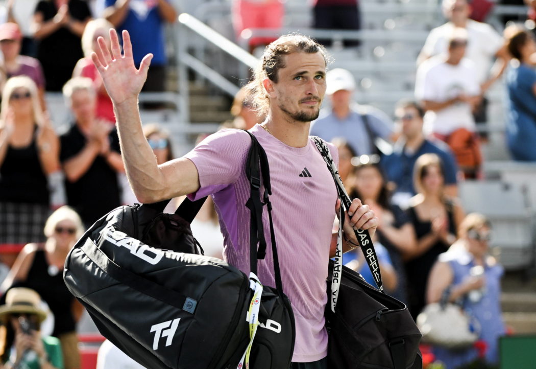August 11, 2024, Montreal, Pq, Canada: Alexander Zverev of Germany waves to the crowd after losing to Sebastian Korda of
