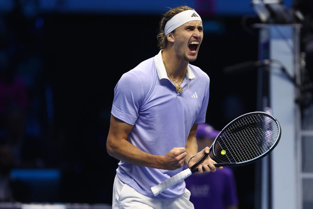 Alexander Zverev vs Taylor Fritz Alexander Zverev of Germany celebrates during the semi-final singles match between Alex