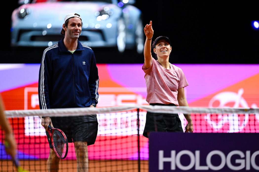 Porsche Tennis Grand Prix 2024 in Stuttgart, 16.04.2024 Angelique Kerber (GER) and Torben Beltz (GER) Porsche Tennis Gra