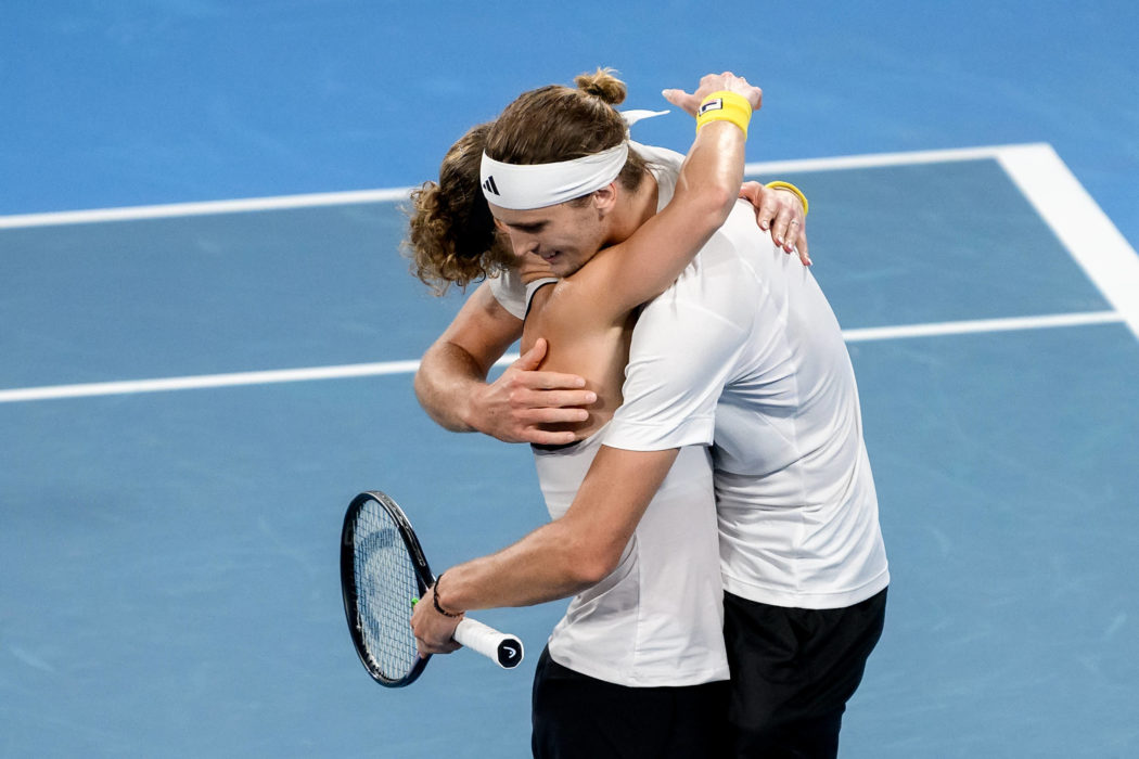 TENNIS UNITED CUP SYDNEY, Laura Siegemund and Alexander Zverev of Germany celebrate the win against Storm Hunter and Mat