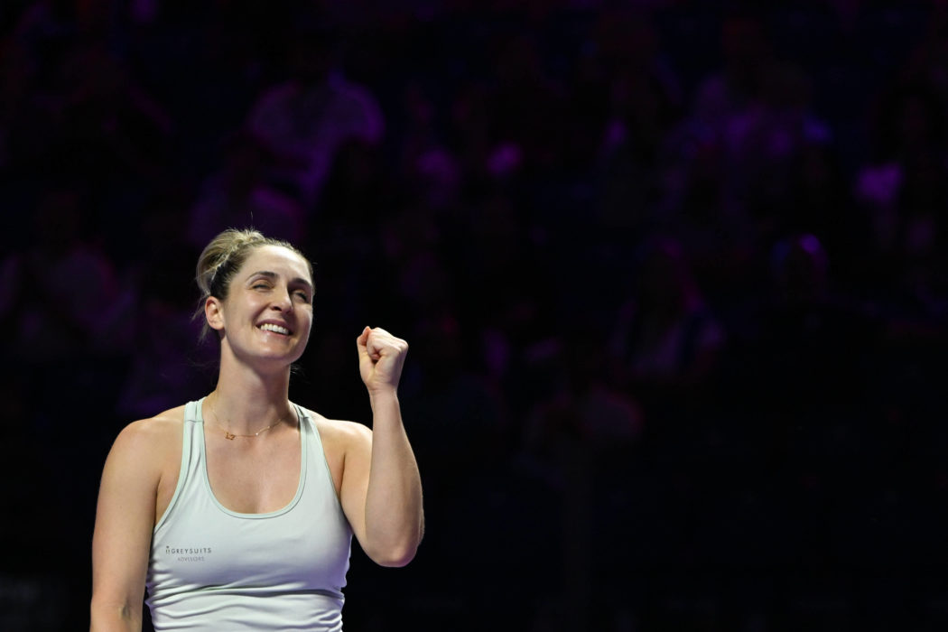 WTA, Tennis Damen Finals 2024 – Day 8 RIYADH, SAUDI ARABIA – NOVEMBER 09: Happy Gabriela Dabrowski of Canada playing wit