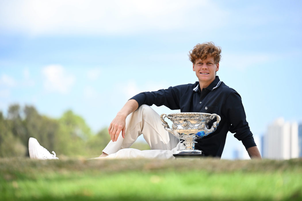 Sport Bilder des Tages AUSTRALIAN OPEN MENS FINAL WINNER, Jannik Sinner celebrates his Australian Open mens singles tit