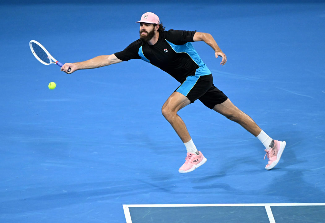 TENNIS BRISBANE INTERNATIONAL, Reilly Opelka of the USA in action during the Brisbane International Quarter Final match