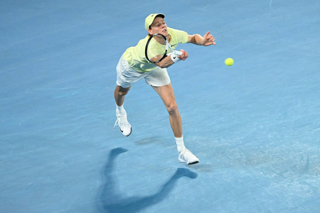 TENNIS AUSTRALIAN OPEN, Jannik Sinner of Italy returns during his Mens Singles final against Alexander Zverev of German
