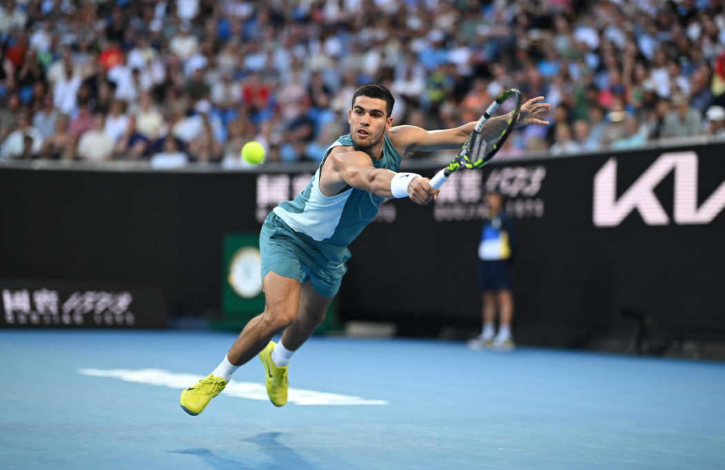 Sport Bilder des Tages TENNIS AUSTRALIAN OPEN, Carlos Alcaraz of Spain in action during his round 1 match against Alexan