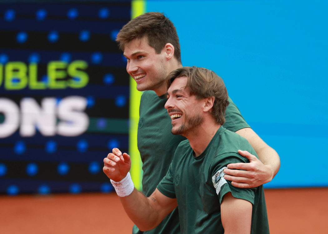 Jakob Schnaitter (umgedrehte Kappe), Mark Wallner jubelt nach dem Sieg, Jubel, Freude, Emotion, Herren Doppel, Men’s Doubles, Endspiel, FinalTennis – BMW Open 2026 – Muenchen – ATP 500 – MTTC Iphitos – Deutschland – 2026